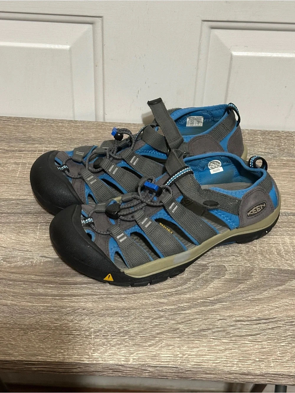 KEEN Newport H2 Youth 6 Grey Blue Sport Sandals Hiking Water Shoes 1022839 EUC
